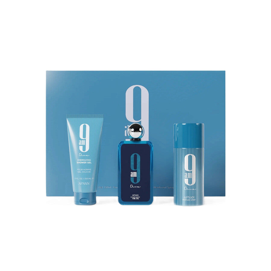 AFNAN 9AM DIVE 3.4 EDP MEN + 5.0 SG+ 5.0 DEO SPRAY 100 ML