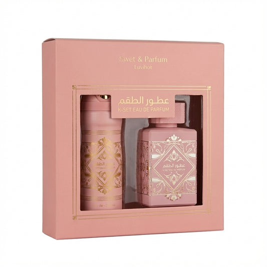 LATTAFA BADEE AL OUD NOBLE BLUSH 2 PCS GIFT SET WITH 100ML EDP + 200ML PERFUMED SPRAY