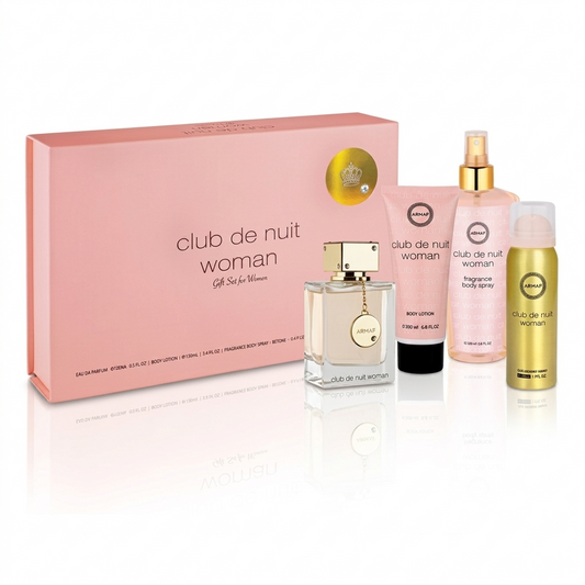 ARMAF SET CDN CLUB DE NUIT 3.4 EDP SPR +10ML TRAVEL SPR+3.4 BODY LOTION+8.4 BODY MIST SPR WOMEN